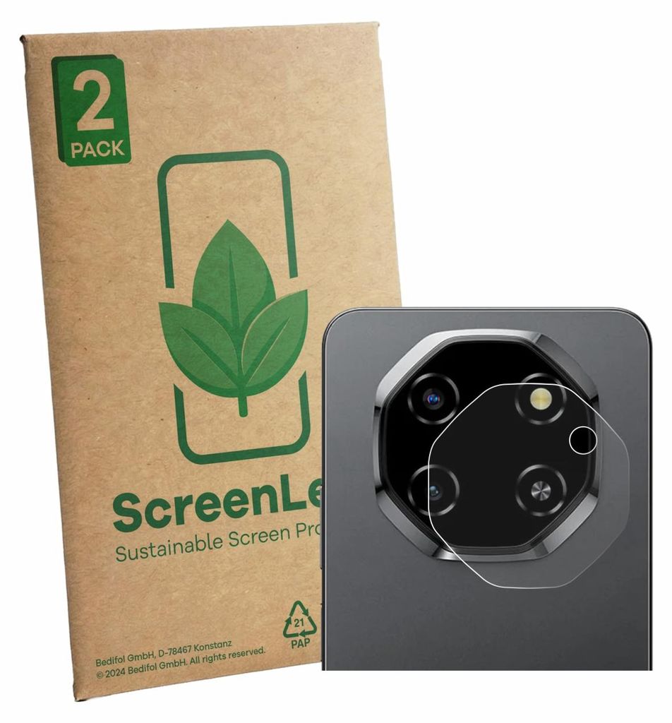 2x ScreenLeaf Schutzfolie für Blackview Shark 6 5G (NUR Kameraschutz) nachhaltiger Displayschutz Display Schutz Folie Klar Transparent