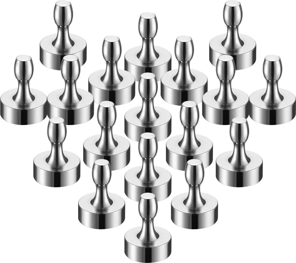 Aimants Néodyme Anti-Glissement pour Frigo - 18 Magnets Puissants Gris