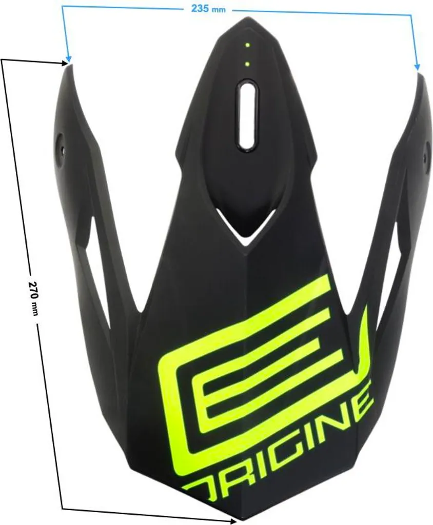 Visière Casque Moto Cross Origine Hero Peak MX Noir Jaune Fluo