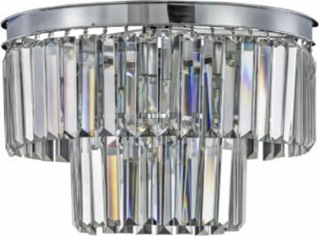 Plafonnier en Cristal Hereford Fall 30cm - Lustre Moderne Chrome Argent