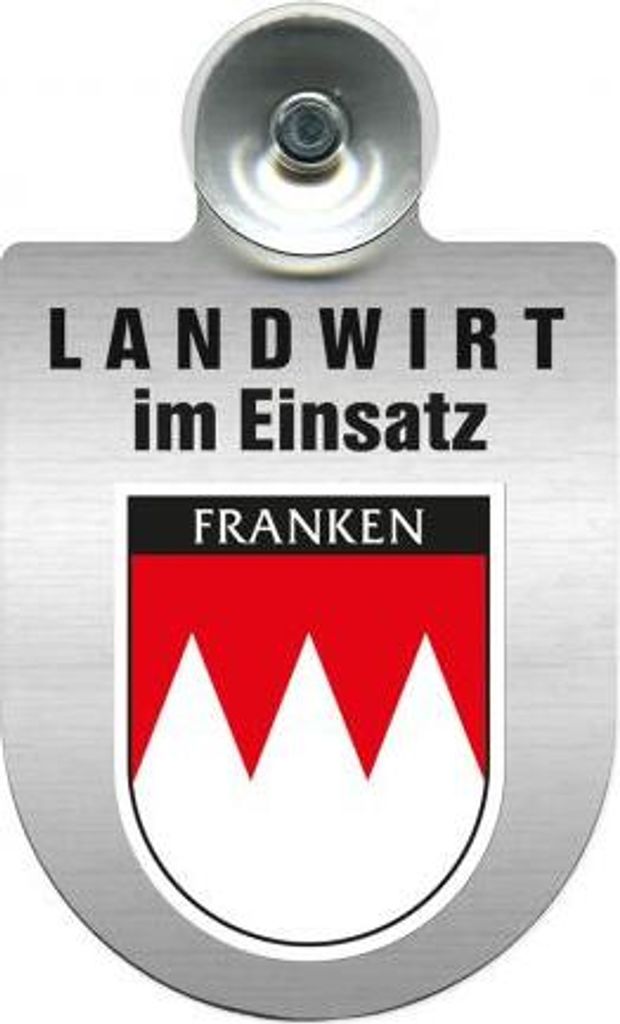 Einsatzschild Windschutzscheibe - Landwirt im Einsatz - 309369 incl. Regionenwappen Color - Region Franken