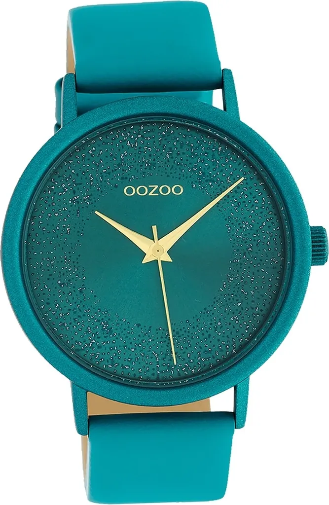 Montre Analogique Femme Oozoo Turquoise C10581 Bracelet Cuir Véritable