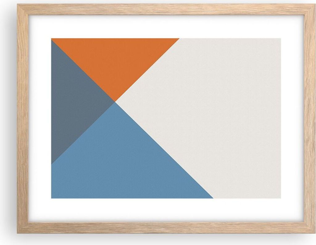 Gerahmtes Poster - Rahmen in heller Eiche - Vier die Farben Abstraktion - 40x30 cm - Wand Bild - Wanddeko - Wandbilder - Wandposter - Bilderrahmen ...