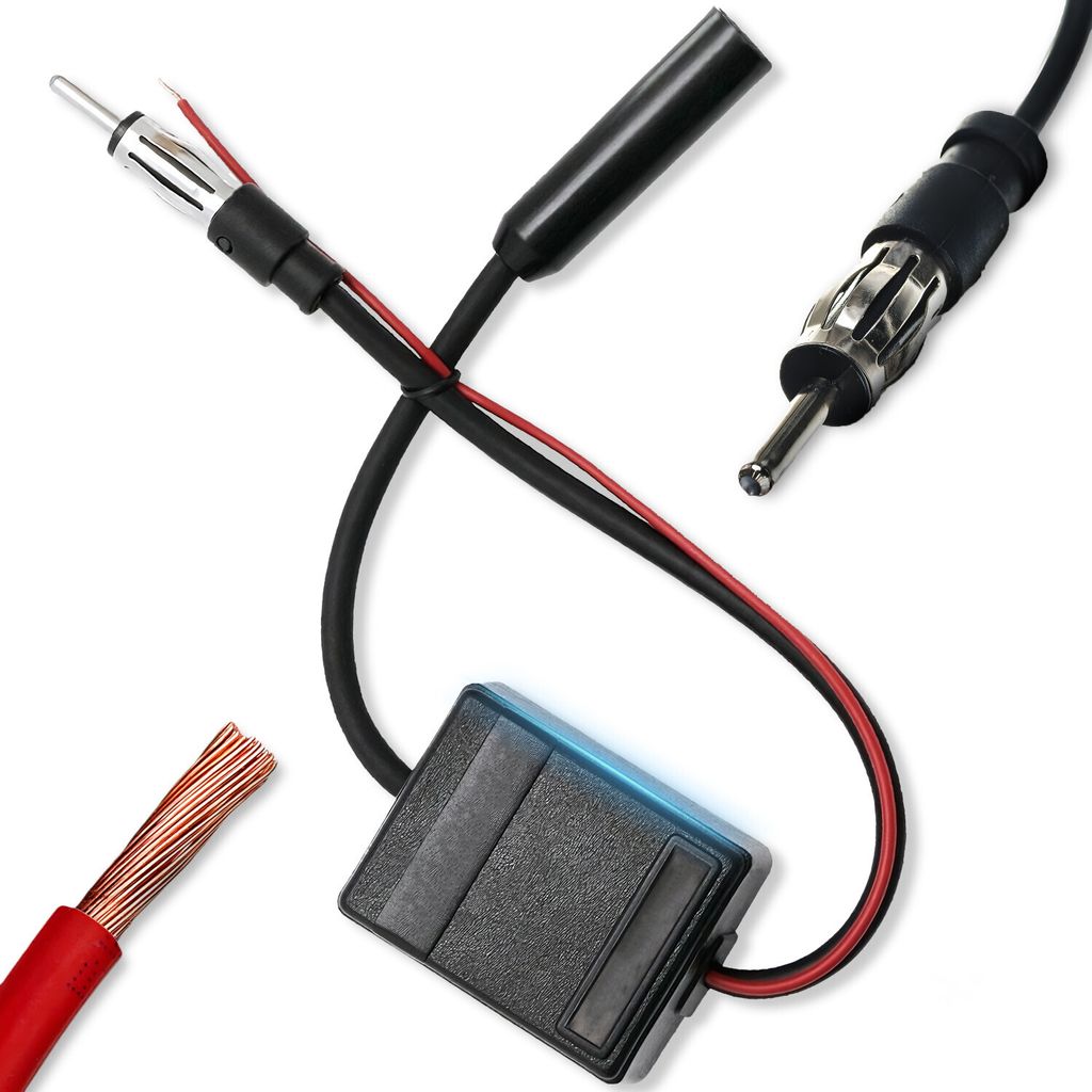 Antennenverstärker Autoradio KFZ Auto Radio Universal 12V AM FM Antenne Signal Verstärker Kabel Adapter Retoo