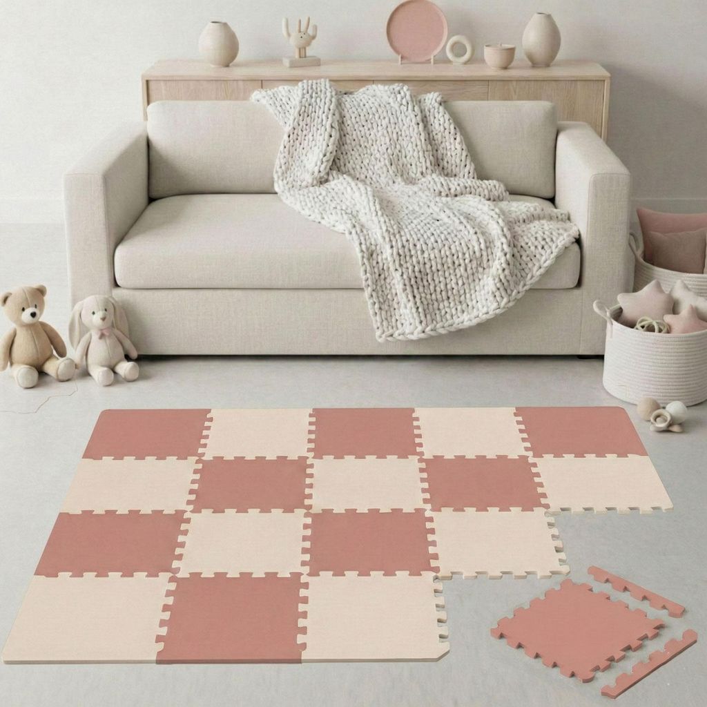 18 Teile Spielmatte Baby Puzzlematte 30x30 Krabbelmatte Bodenmatte Kinderzimmer