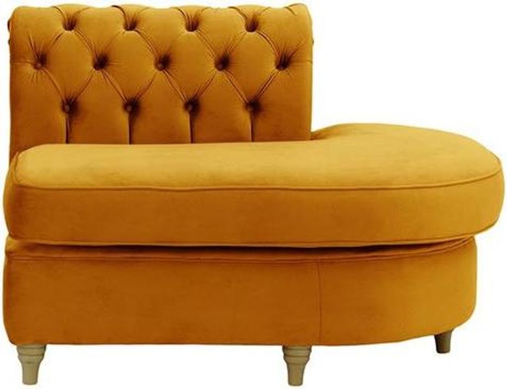 Chesterfield Modul - Abschlusselement rund, rechts (ECR)-Velluto 8-wax black