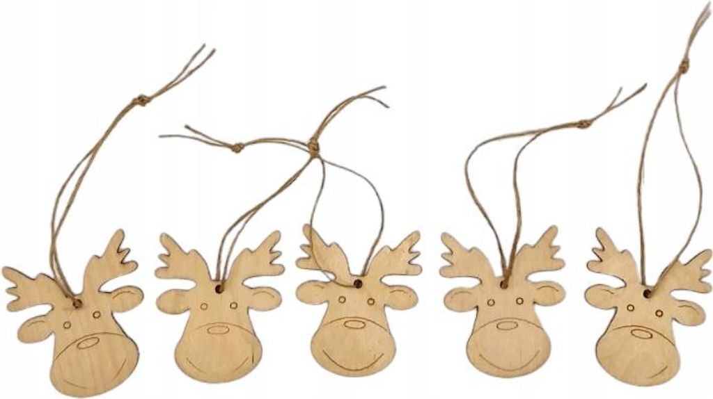 Holzanhänger für den WEIHNACHTSBAUM RENTIER SET mit 5 Öko-Kugeln für den Weihnachtsbaum