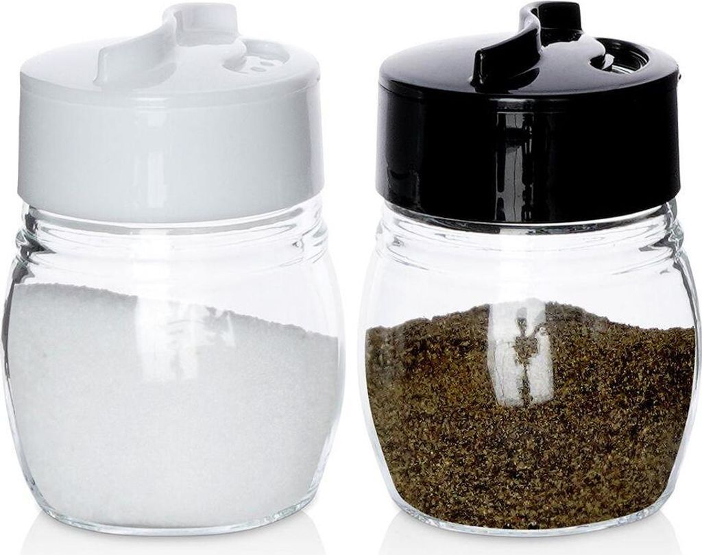 Excellent Houseware Salz- und Pfefferstreuer aus Glas Streubüchse Gewürzgläser Gewürzset, 2er Set
