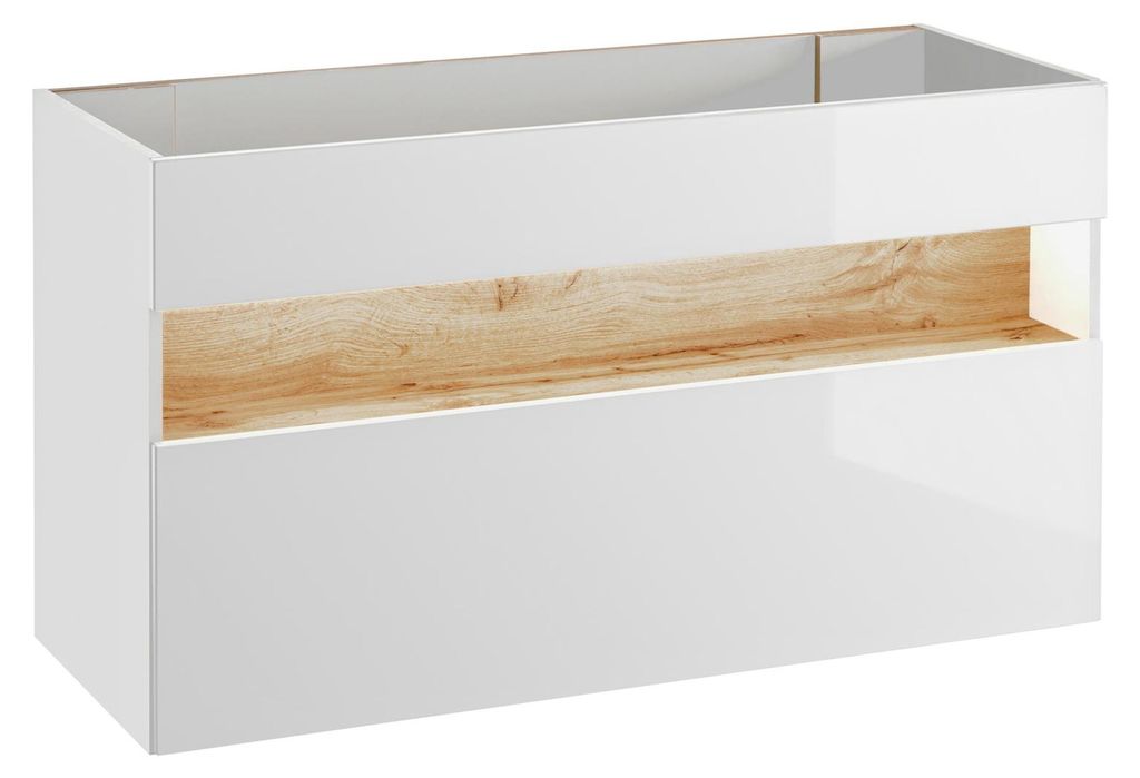 Doppel Waschtisch Waschbeckenunterschrank mit Waschtisch Becken Bad Zimmer 120cm