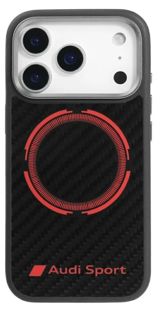 Custodia Audi RSQ MagSafe iPhone 17 Pro in Fibra di Carbonio Nera