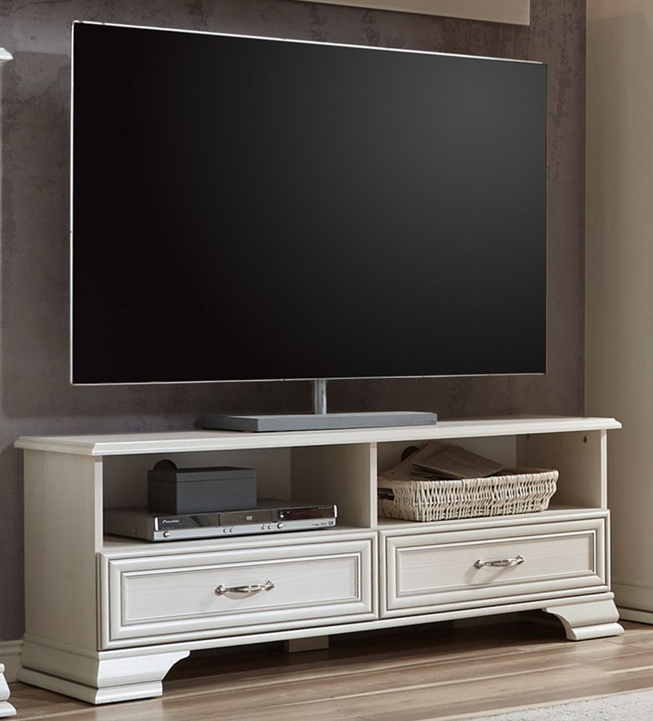 TV-Board >Valeria< in Used White - 130x51x38cm (BxHxT)
