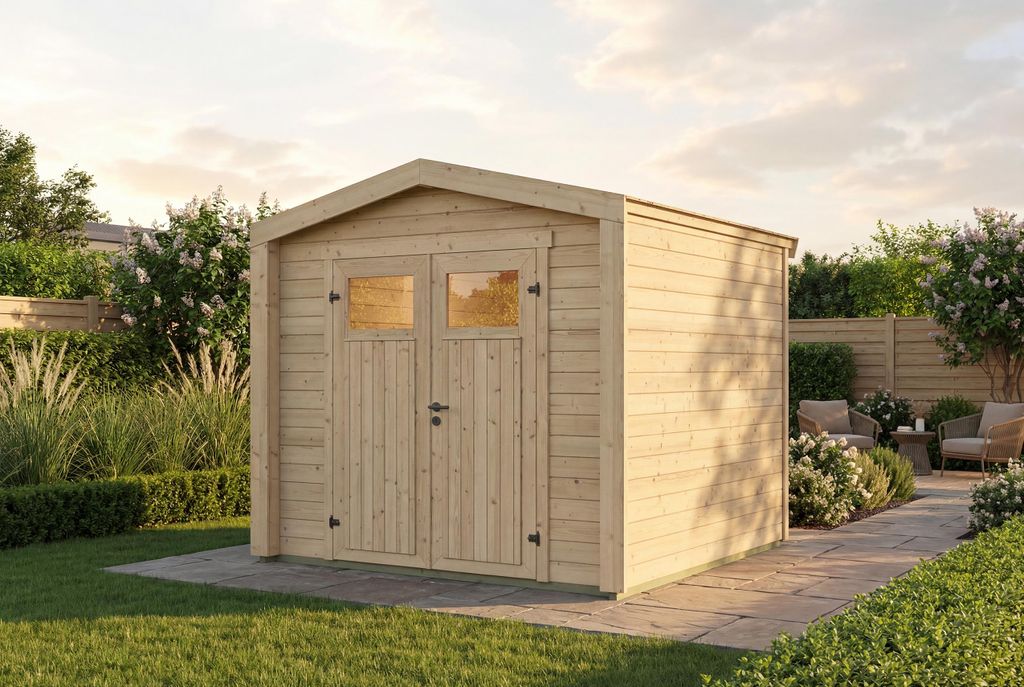 Gartenhaus Killarney, 250x250cm, Naturbelassen, 28mm Produktbild 