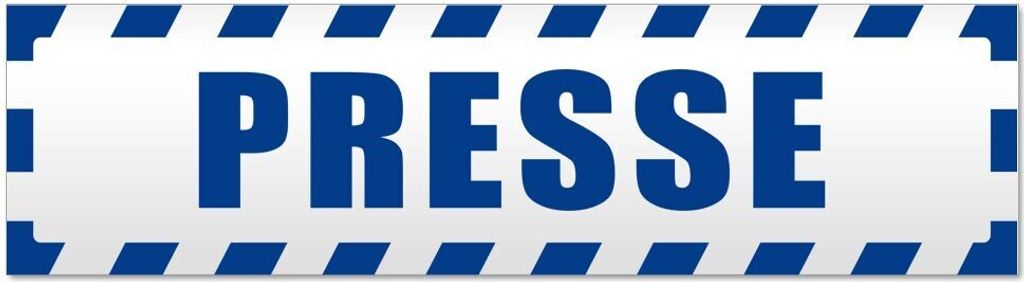 Kiwistar Presse gestreift Magnetschild Schild magnetisch - 20cm Verkehrsblau - Magnetfolie für Auto PKW Kfz