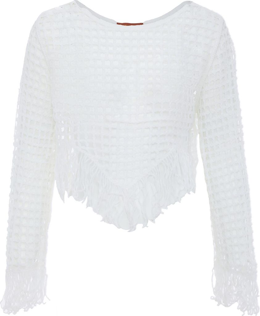 ebeeza damen strickpullover - weiss, XS/S