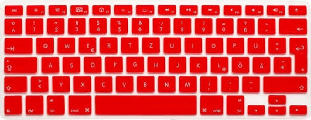 System-S Silikon Tastaturschutz Tastaturabdeckung QWERTZ Deutsche Tastatur Abdeckung Schutz für MacBook Pro 13" 15" 17" iMac MacBook Air 13" in Rot