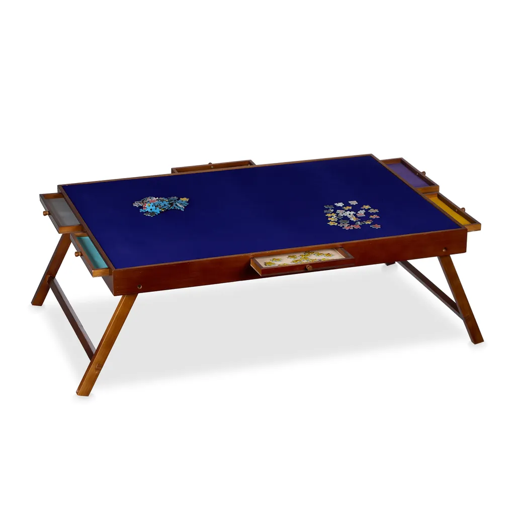 Relaxdays Table de puzzle avec 6 tiroirs en bois pour trier 1000 pièces