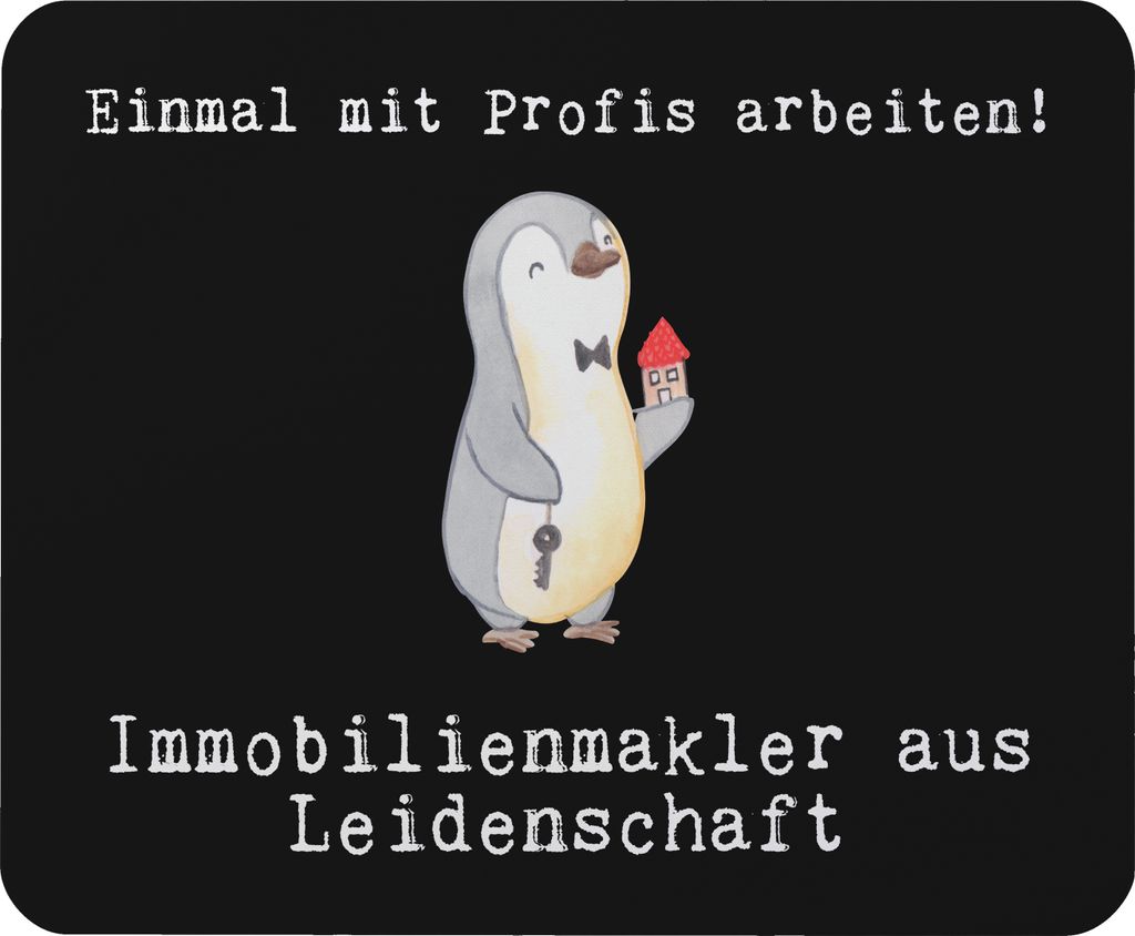 Mr. & Mrs. Panda Mauspad Immobilienmakler Leidenschaft - Schwarz - Geschenk, Ausbildung, laptop mousepad, Immobilienbüro, Spruch, computer, Mouse Pad