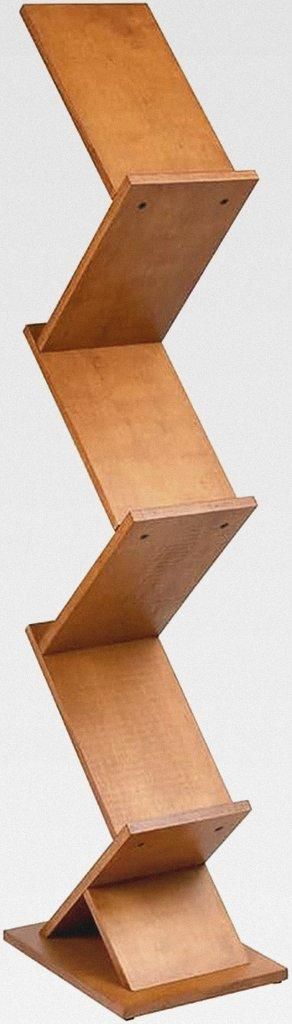 GmbH Prospektständer aus Holz im Zick-Zack-Design 2-seitig Bodenprospektständer Präsentationsdisplay Prospektaufsteller