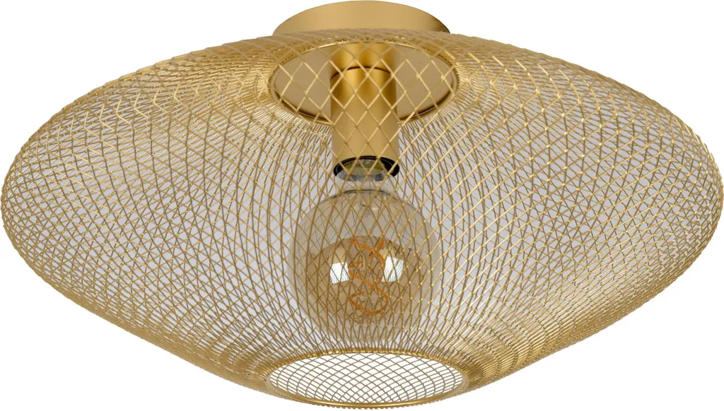 Plafonnier MESH en métal doré effet grillagé 1xE27 40W design industriel
