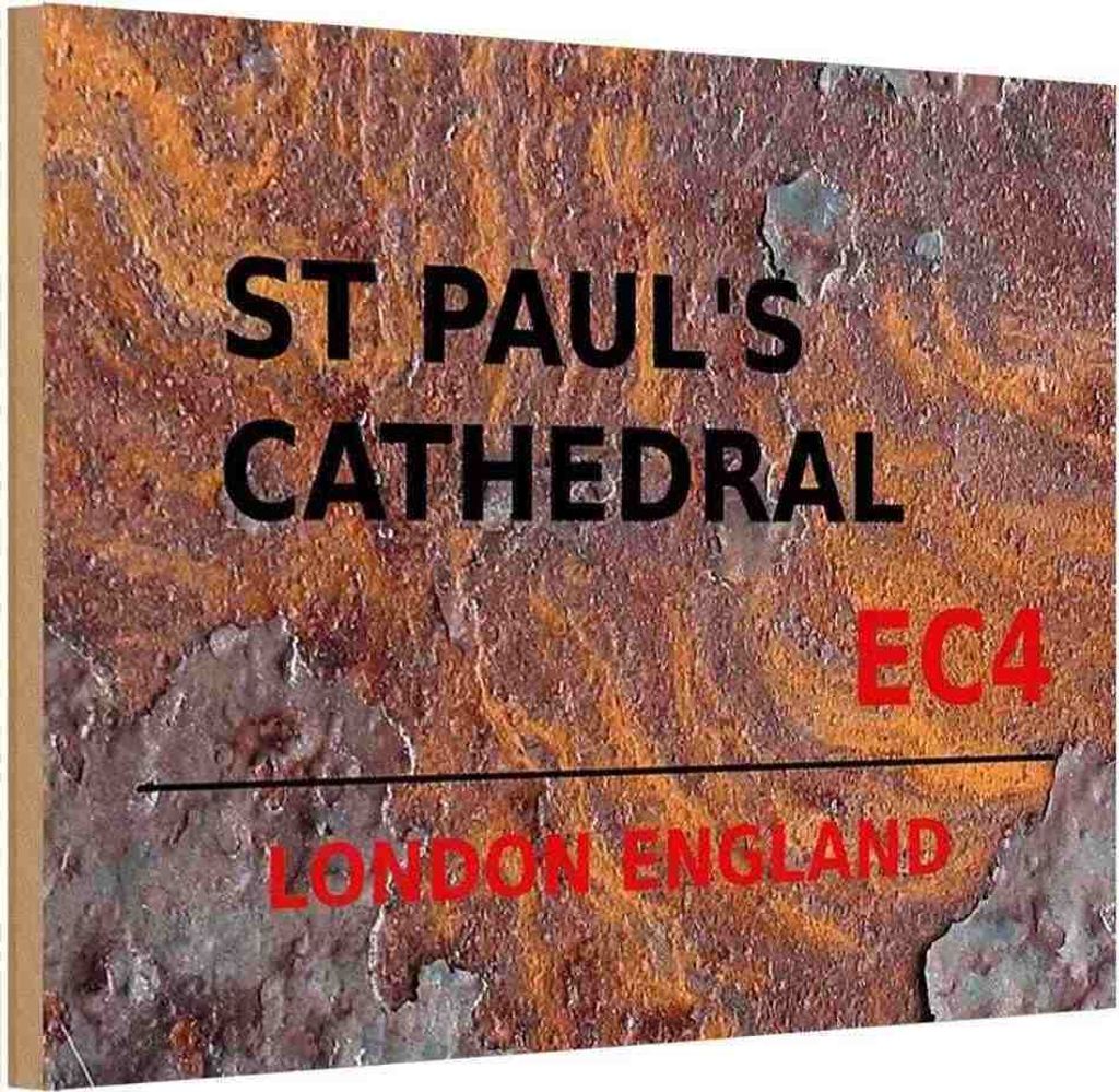 vianmo Holzschild 20x30 cm England St Paul ́s Cathedral EC4