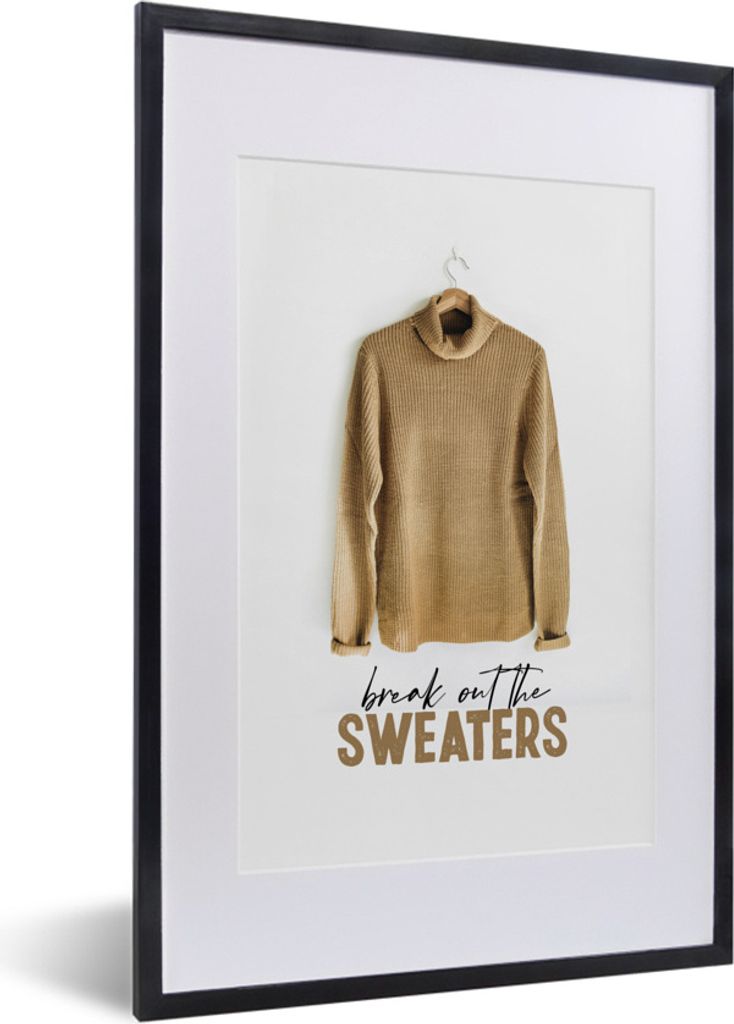 MuchoWow Gerahmtes Poster Pullover - Winter - Angebot 40x60 cm - Poster mit Schwarzem Bilderrahmen Wandposter Rahmen Foto Bilder - Poster in Rahmen