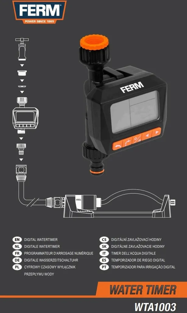 Minuteur d'arrosage numérique Ferm WTA1003 avec écran LCD et programmation - 4