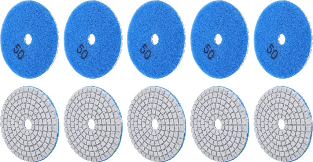 10 Stück 3-Zoll-Schleifscheiben/Polierpads aus Diamant für Marmor, Beton und Steine, 50 Mesh