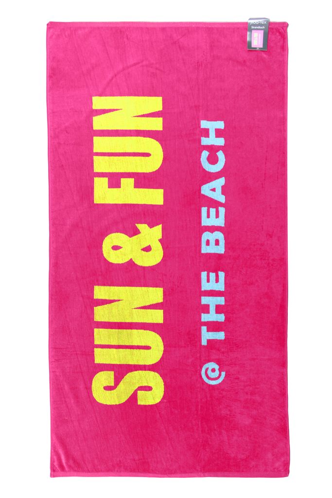 Strandtuch FLAMINGO pink-mint 90 x 180 cm done.®  Hamam mit eingenähte Tasche 