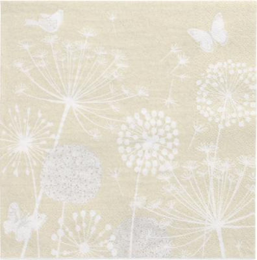Servietten, 3-lagig 1/4-Falz 33 cm x 33 cm beige "Meadow" Produktbild 