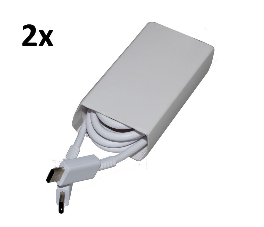 2x Typ-C Schnell-Ladekabel für Original Samsung Galaxy S10, S10e, S10 Plus, S10 Lite Datenkabel 5A super-schnell weiß 1m beidseitig USB Type-C su...