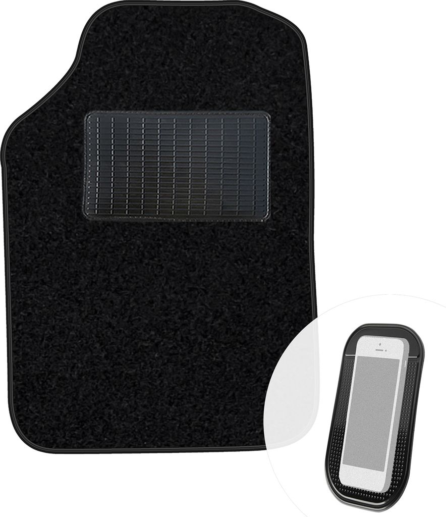 moto-MOLTICO Fahrer Fußmatte Auto Velours Fahrerseite Autoteppiche Schwarz Fahrermatte 1-teilig passend für Skoda Superb I 2001-2008