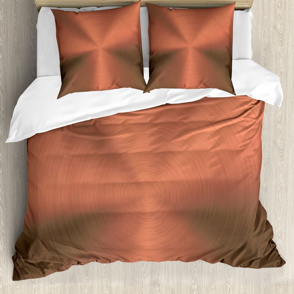 ABAKUHAUS Abstrakt Bettbezug, Moderne Kreis Op Art, Milbensicher Allergiker geeignet mit Kissenbezügen, 155 cm x 220 cm - 80 x 80 cm, Rose Brown