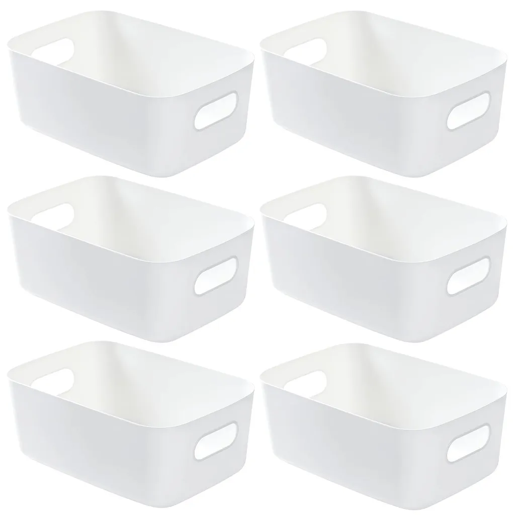 Dites Adieu au Désordre - Lot de 6 Boîtes de Rangement Plastique avec Poignées