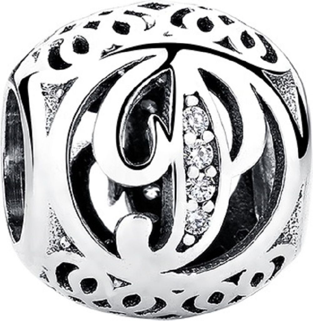 PANDACHARMS Kugel Buchstabe P Charm , 925er Sterling Produktbild 1