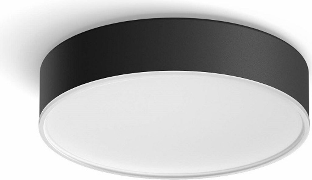 Philips Hue White ambience Enrave Deckenleuchte S schwarz + Dimmschalter - Intelligente Deckenbeleuchtung - Bluetooth - Schwarz - LED - Metall - Ni...