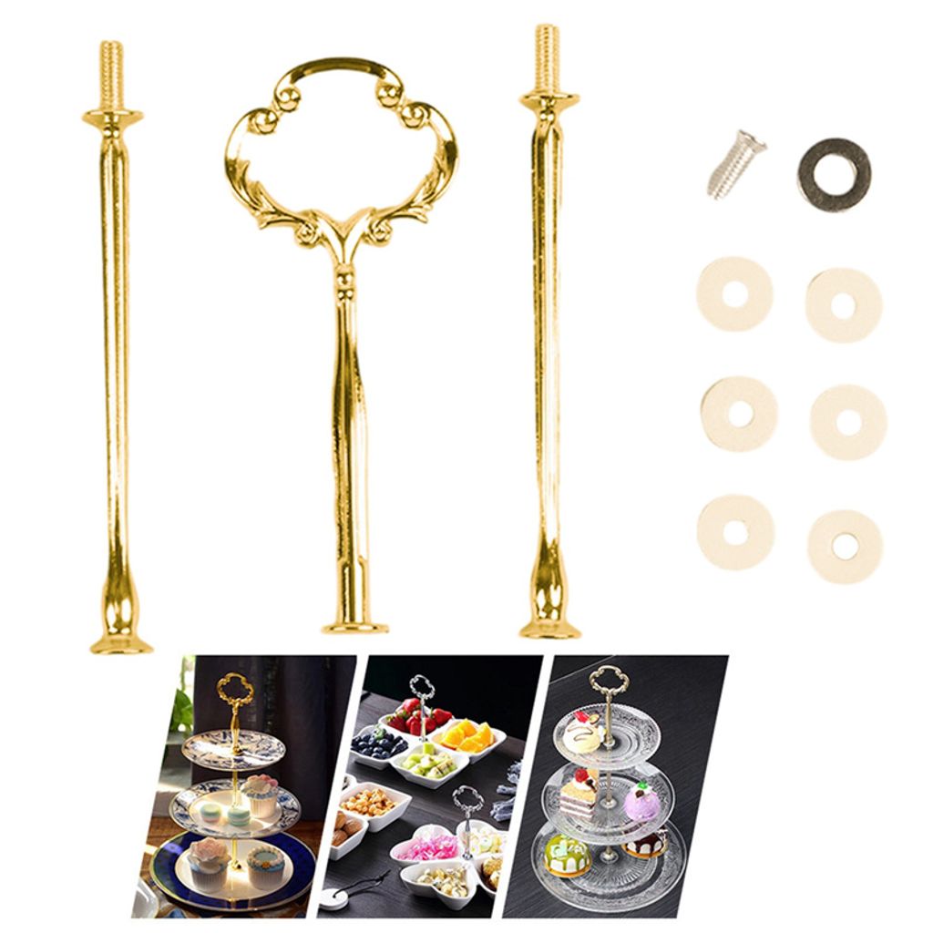 Dtoterul Etageren Stangen Set Gold - 3 Stück Oval Bausatz