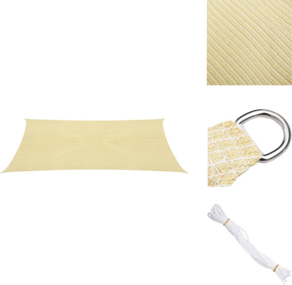 vidaXL Sonnensegel HDPE Quadratisch 3,6x3,6 m Beige - Sonnenschirme & Sonnenschutze