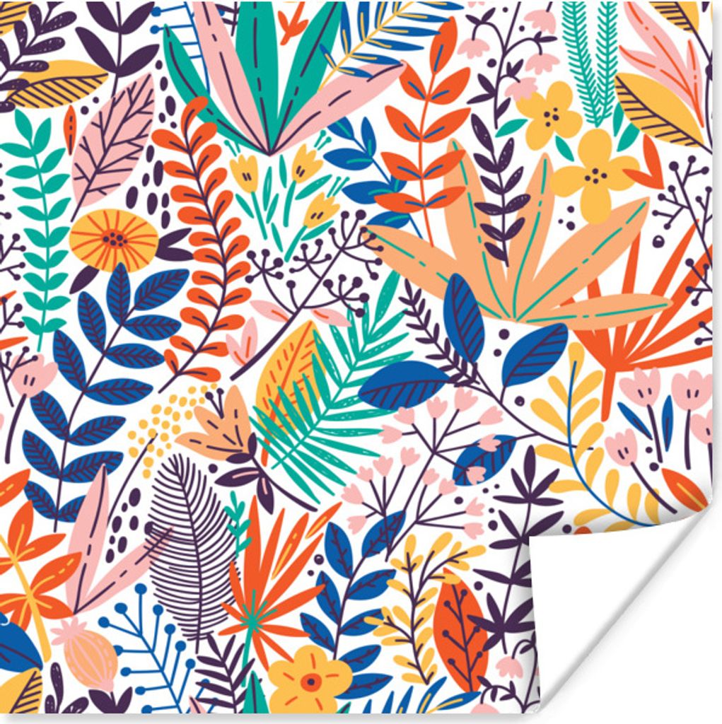 MuchoWow Poster Sommer - Pflanzen - Blumen - Blätter 75x75 cm - Wand Dekoration