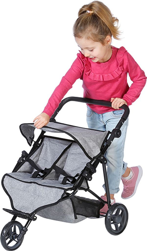 Zwillingspuppenwagen Duo jeans grey Produktbild 8