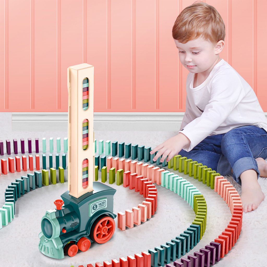 Kinder Automatisches Legen Domino Zug Elektroauto Dominoes Produktbild 