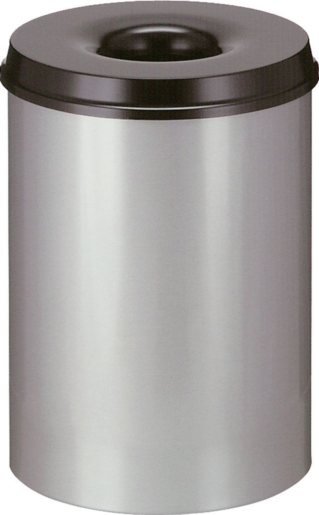 Feuerlöschender Papierkorb 30 Liter - Grau, Schwarz