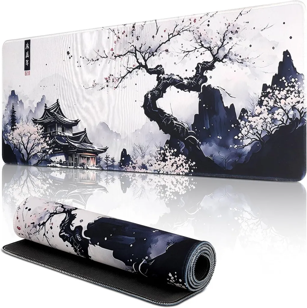 Tapis de bureau blanc antidérapant Sakura : finissez-en avec les tapis qui glissent