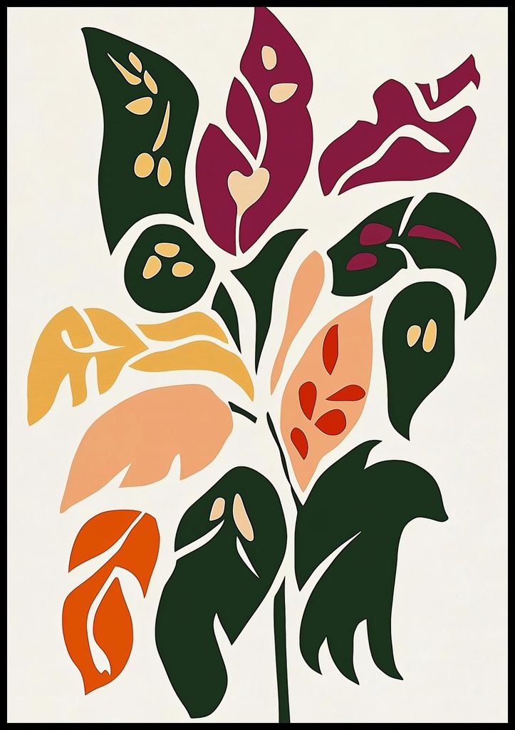 Poster 70x100cm Pflanzenminimalismus, Skandinavischer Stil, Boho