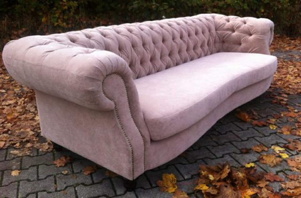BIG SOFA CHESTERFIELD XXL 250cm 4Sitzer Couch Sofa Textil Samt Stoffsofa Polster