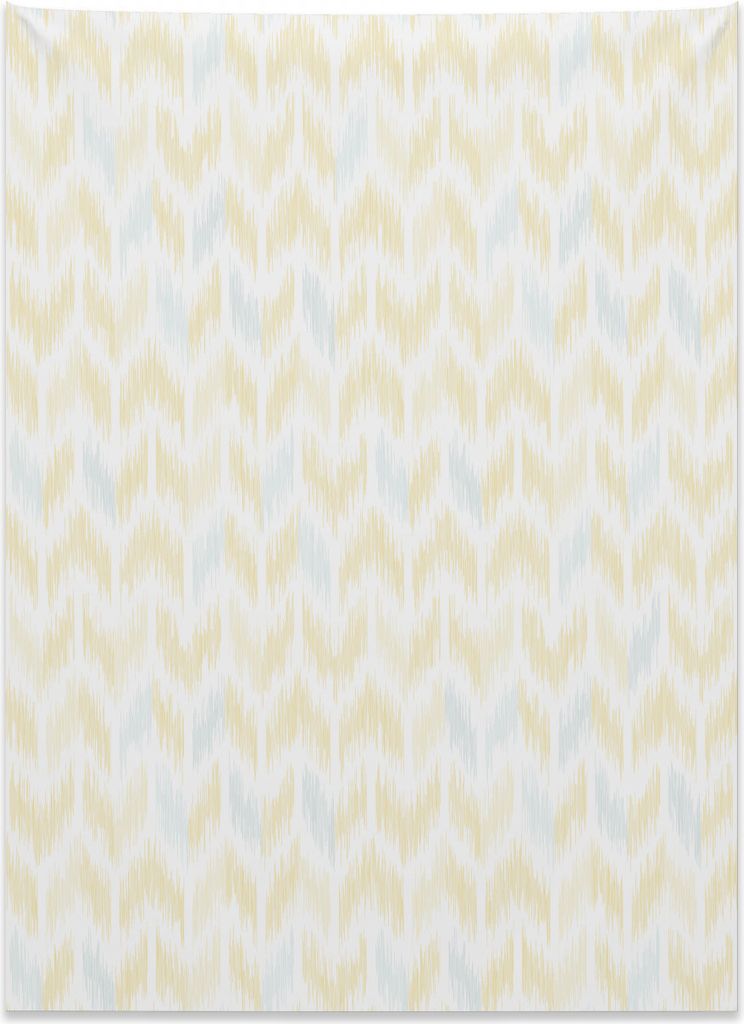 Abakuhaus Yellow Chevron Wandteppich, Ikat-Stilfliese aus Weiches Mikrofaser Stoff Kein Verblassen Klare Farben Waschbar, 110 x 150 cm, Hellblau Ri...