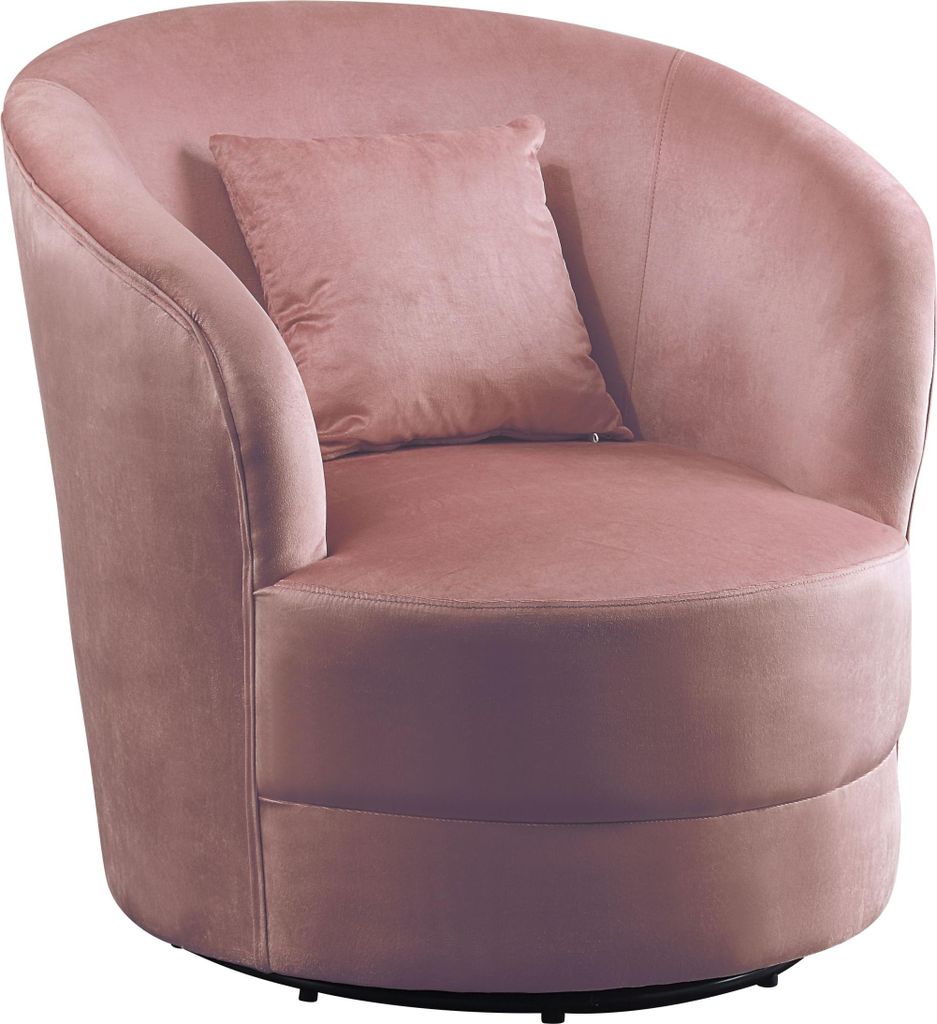 ATLANTIC home collection Sessel Colin, 360Grad BxTxH: 84cm x 85cm x 84 cm, Farbe:Samt-Altrosa