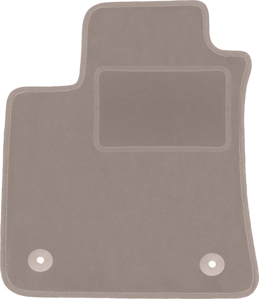 Fahrerfußmatte Velours beige passend für Renault Megane IV (2015-, Grand-Coupe, Liftback, Kombi, Grandtour, Coupé, GT) – mit Befestigungen –...