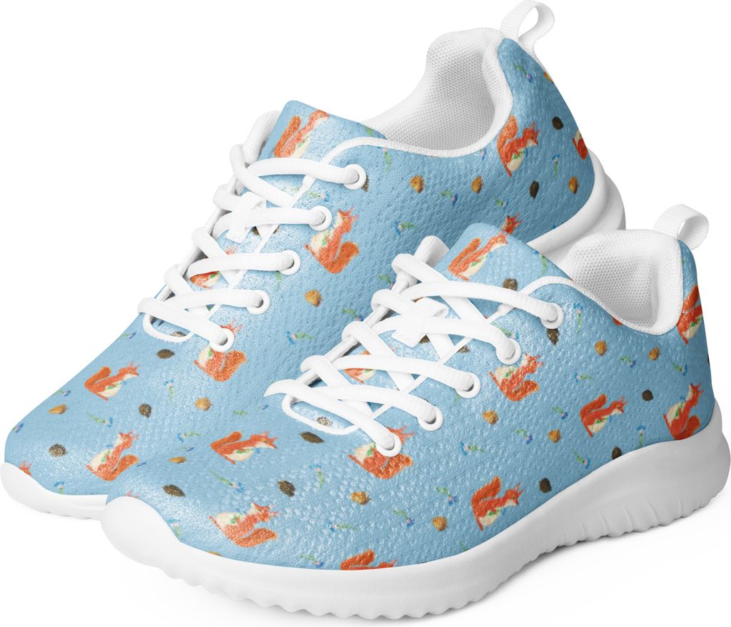 Mr. & Mrs. Panda Damen Sneaker Eichhörnchen Blume Größe 38 - Blau - Geschenk, Motivation Sprüche, Spaß, Lustige, Weiß, Frauen, Schnürschuh, ...