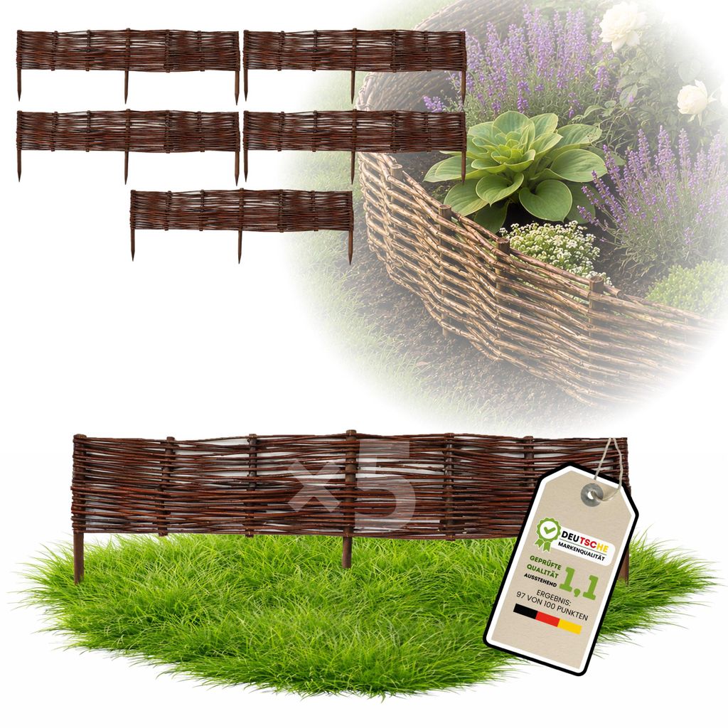 Floranica 5 kusů Vrbový plot 10 cm x 100 cm – Zahradní plot Obrázek produktu 