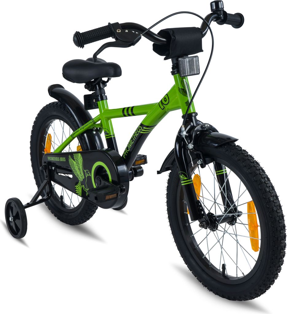 PROMETHEUS Kinderfahrrad 16 Zoll Jungen und Mädchen in Grün